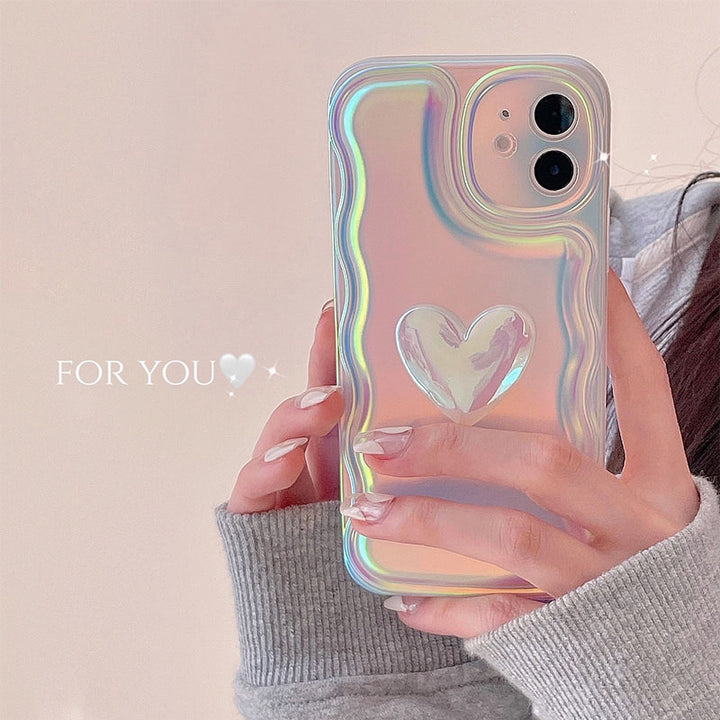 Laser Color Heart Design iPhone Case
