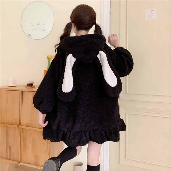 Cute Bunny Ear Hooded Coat