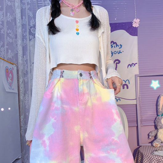Love Heart Button Summer Tops