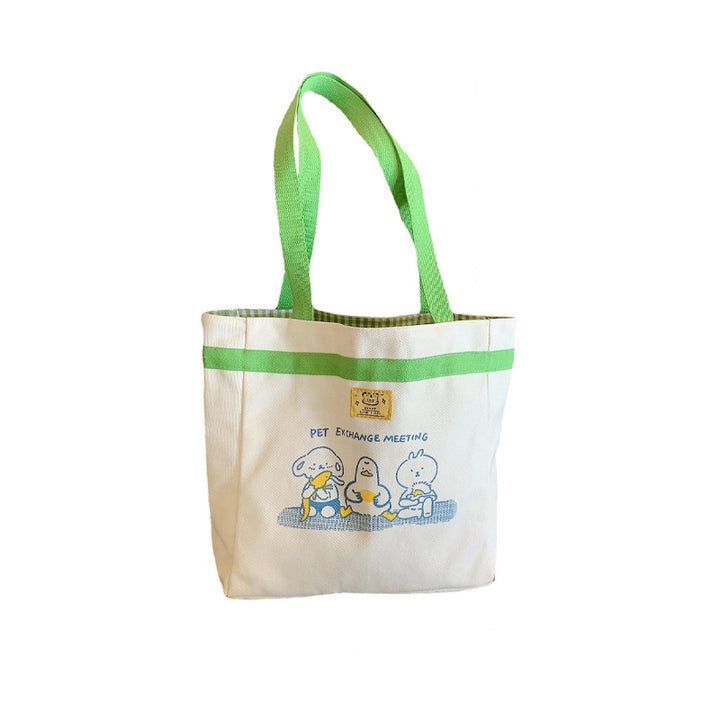 Animal Friends Print Canvas Toe Bag