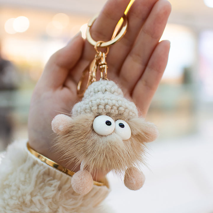 Fuzzy Elfin Ball Bag Keychain