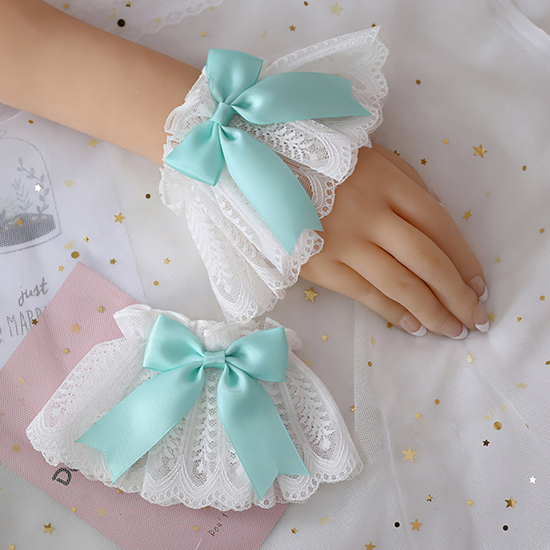 Cute Lolita Ribbon Bow Lace Wristband