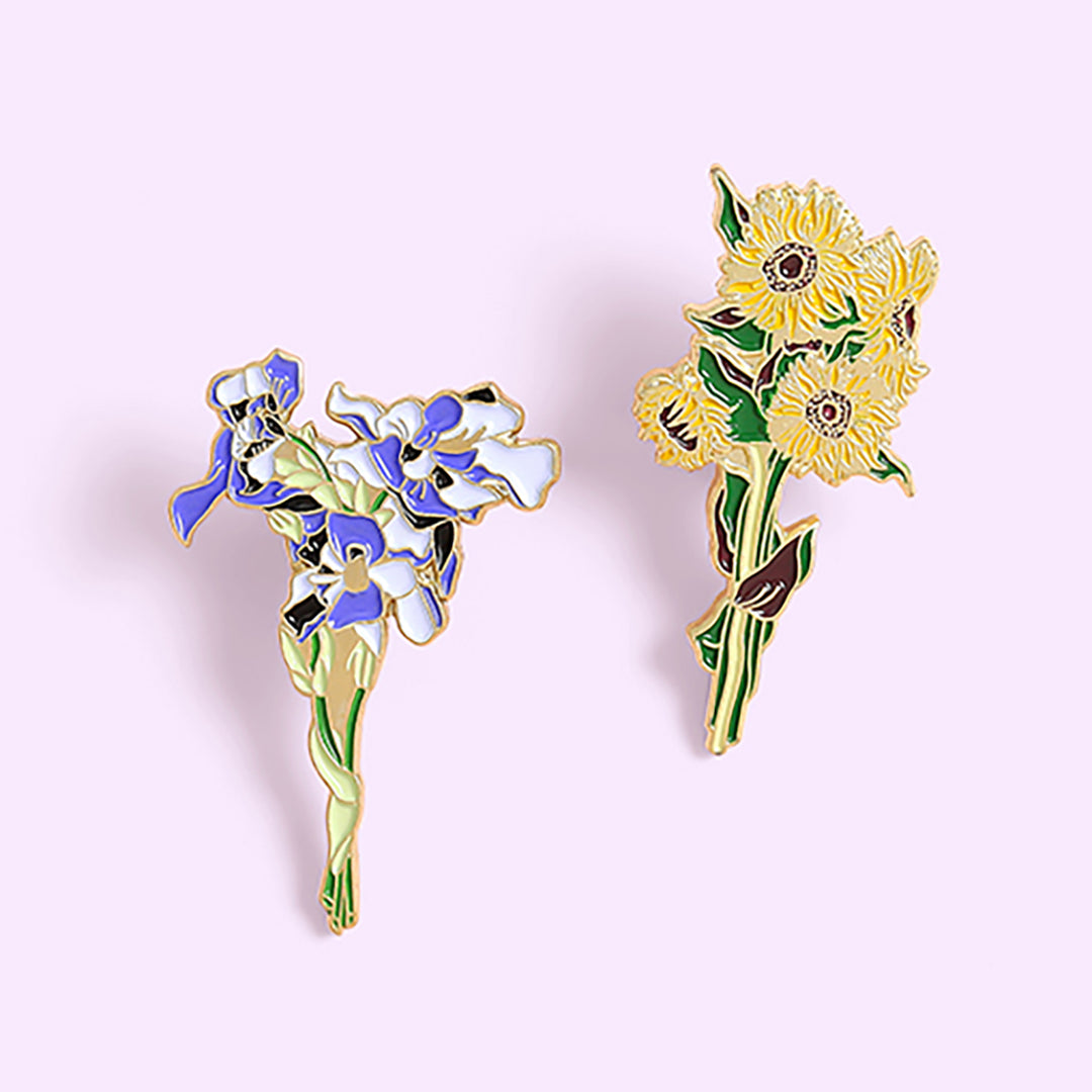 Sunflower Irises Pin