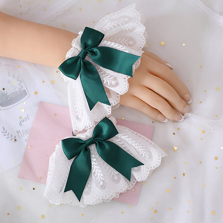 Cute Lolita Ribbon Bow Lace Wristband