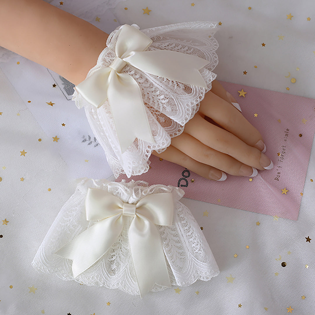 Cute Lolita Ribbon Bow Lace Wristband