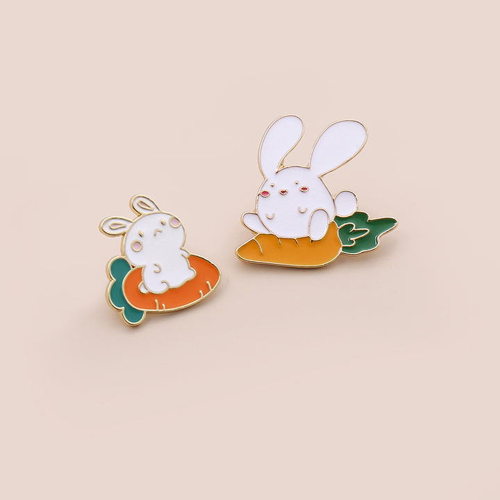 Bunny and Carrots Mini Alloy Pins