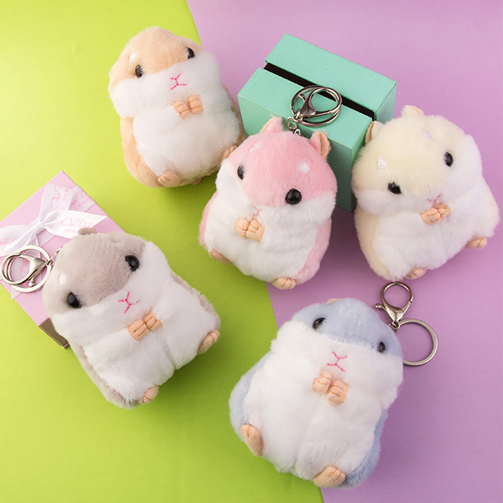 Kawaii Hamster Plush Keychain