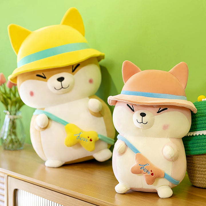 Funny Travel Corgi Dog Plush Toy