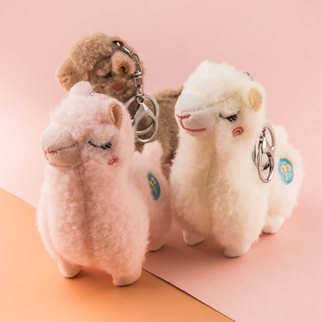 Sassy Alpaca Plush Keychain