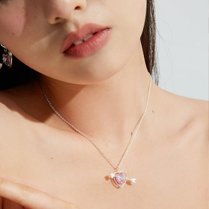Heart Arrow Sterling Silver Necklace- DOLLIEFAE