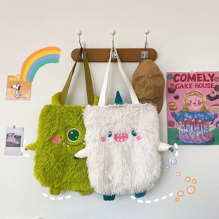 Funny Monsters Plush Tote Bag