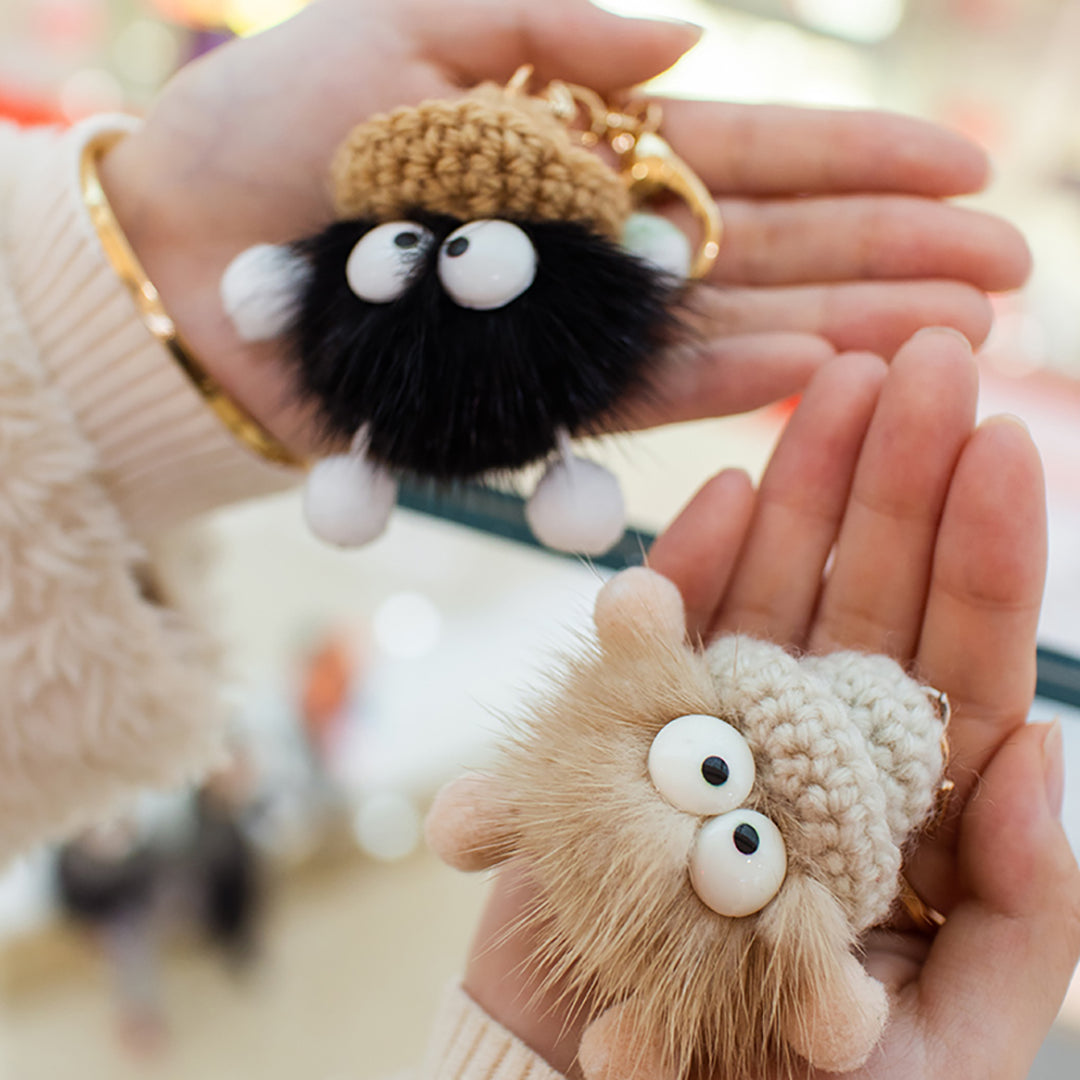 Fuzzy Elfin Ball Bag Keychain