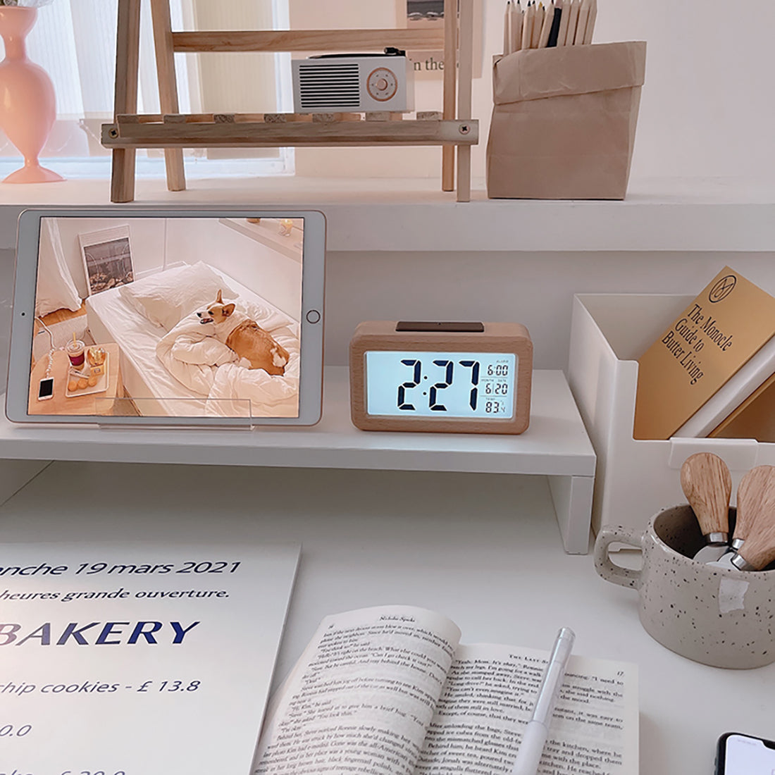 Wooden Desk Clock