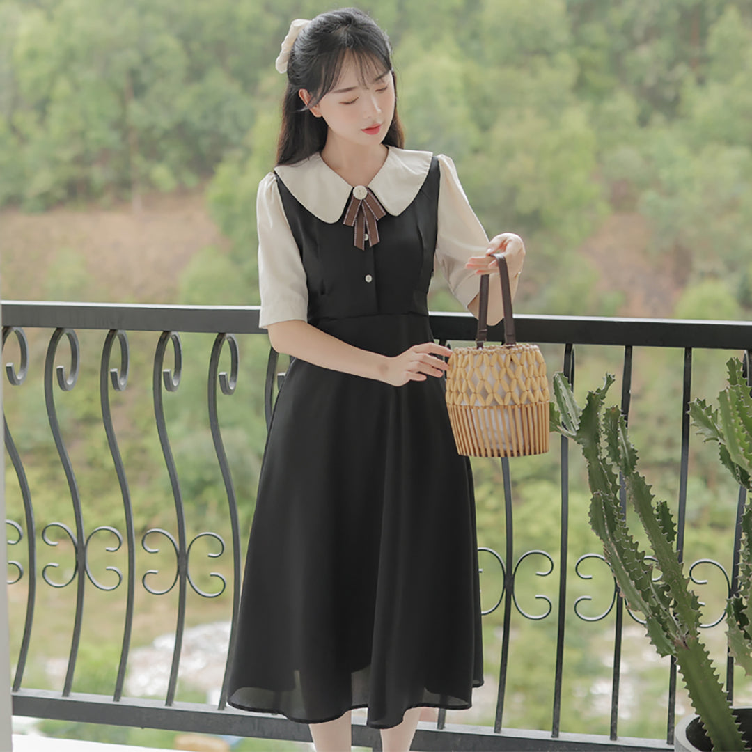 Vintage College Style Doll Collar Dress