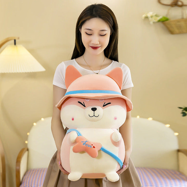 Funny Travel Corgi Dog Plush Toy