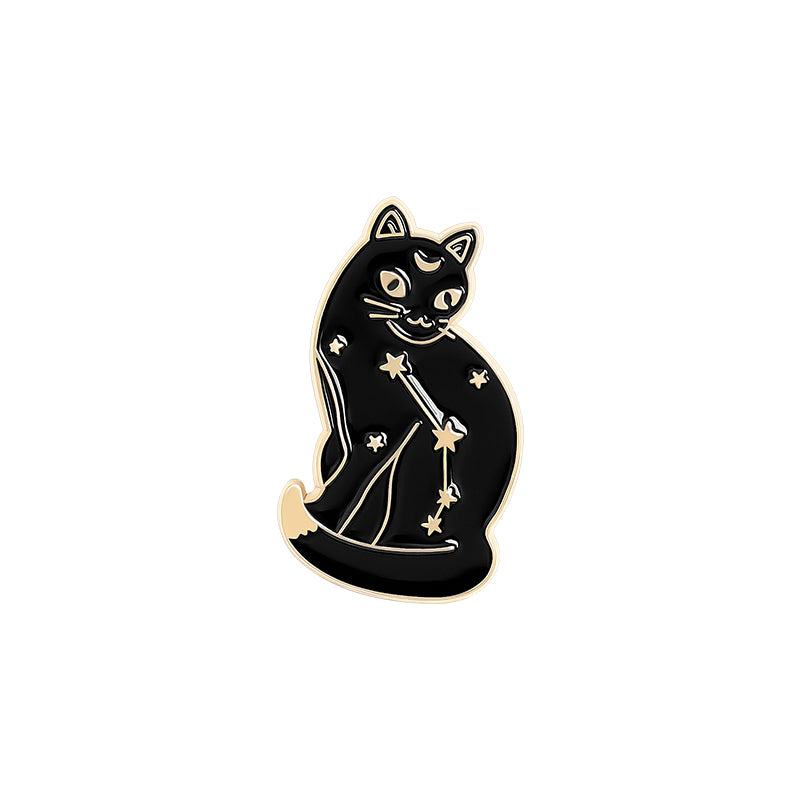 Black Cat Moon Phase Brooch Pins For Any Outfit