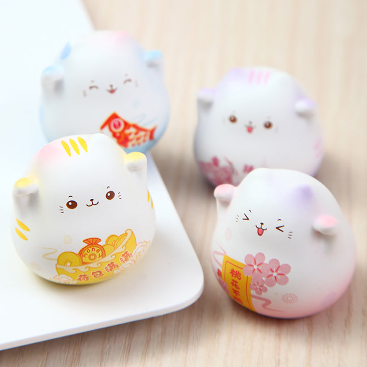 Cute Japanese Lucky Cat Mini Ornaments 4pcs/set