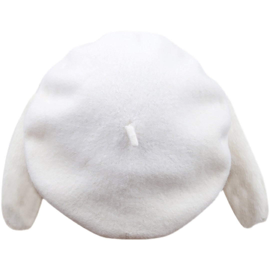 White Rabbit Ears Beret Hat