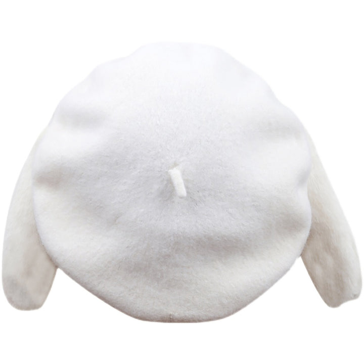 White Rabbit Ears Beret Hat