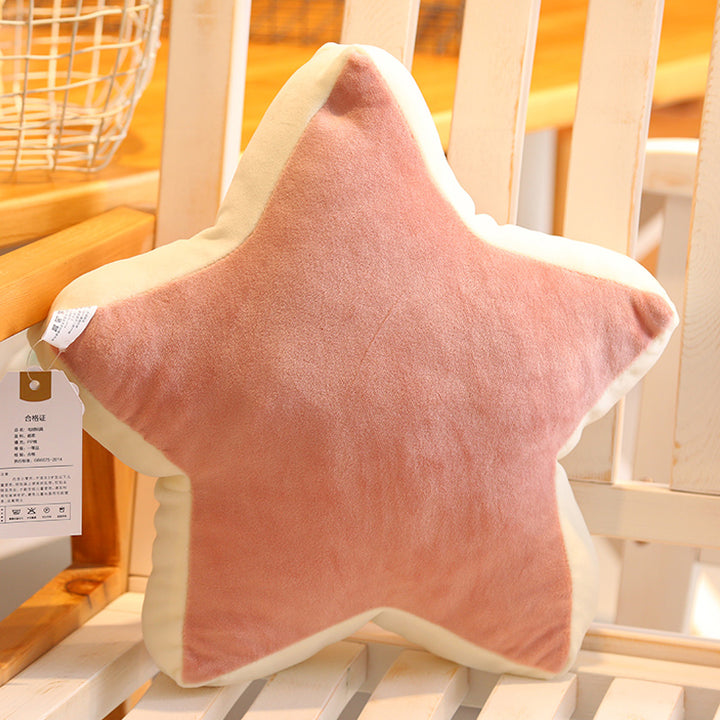 Pink and Yellow Star Shaped Plush Pillows