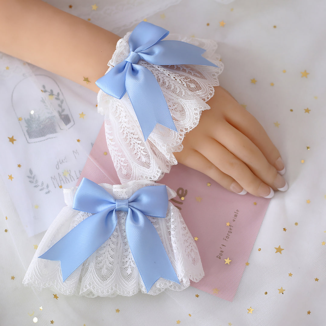Cute Lolita Ribbon Bow Lace Wristband