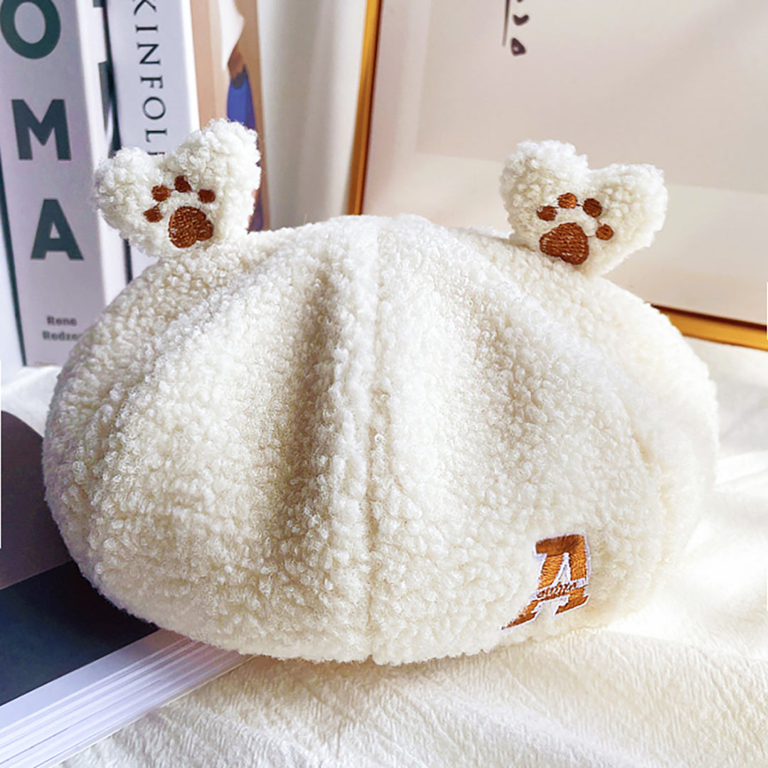 Cute Bear Ears Lamb Wool Beret