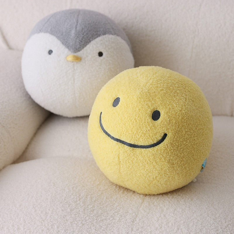 Cute Round Ball Pillow - Spandex - Down Cotton - Penguin - Smiley