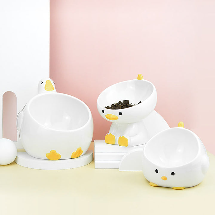 Cute Chick Ceramic Pet Food Bowl