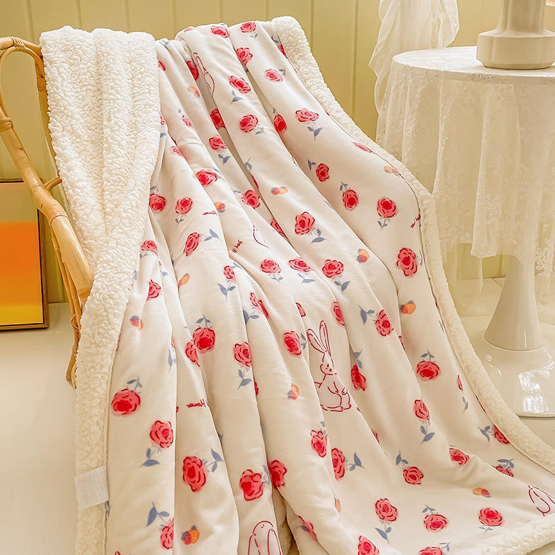 Rose and Rabbit Warm Blanket