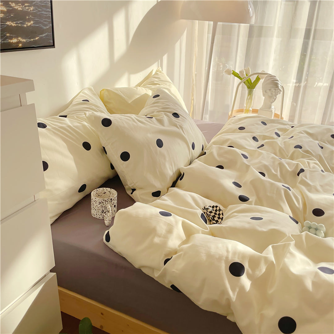 Classics Polka Dots Print Cotton Bedding Set