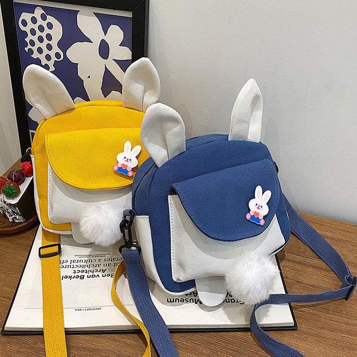 Cartoon Rabbit Ears Canvas Crossbody Bag
