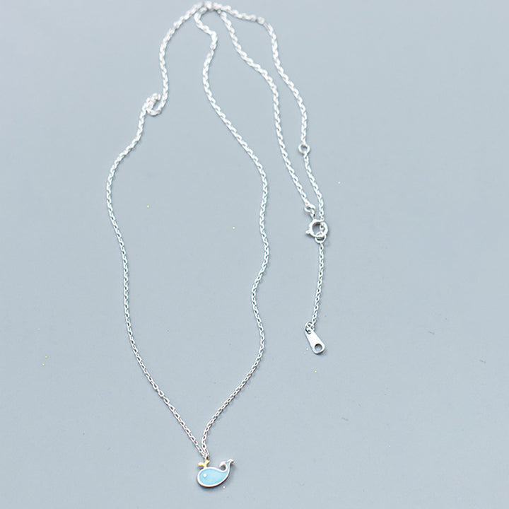 Blue Whale Pendant Silver Necklace