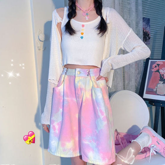 Love Heart Button Summer Tops