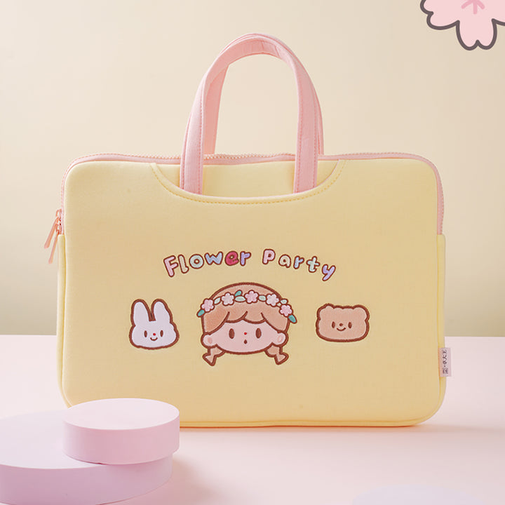 Cute Cartoon Embroidery Laptop Sleeve