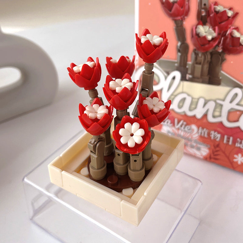 mini bonsai flowers building block