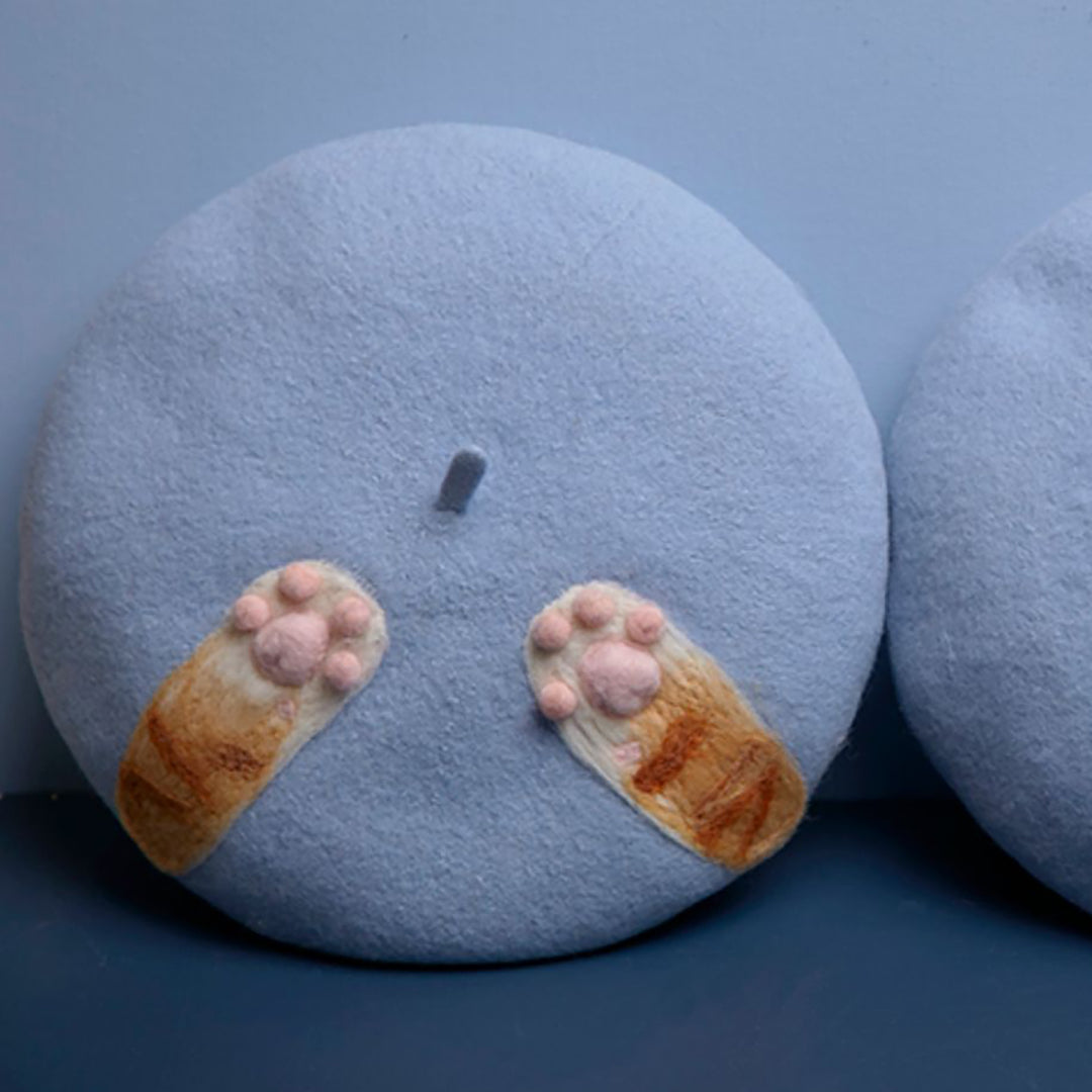 Kitty Paw Handmade Wool Beret