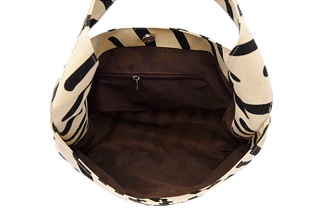 Zebra Crossing Pattern Canvas Crossbody Bag