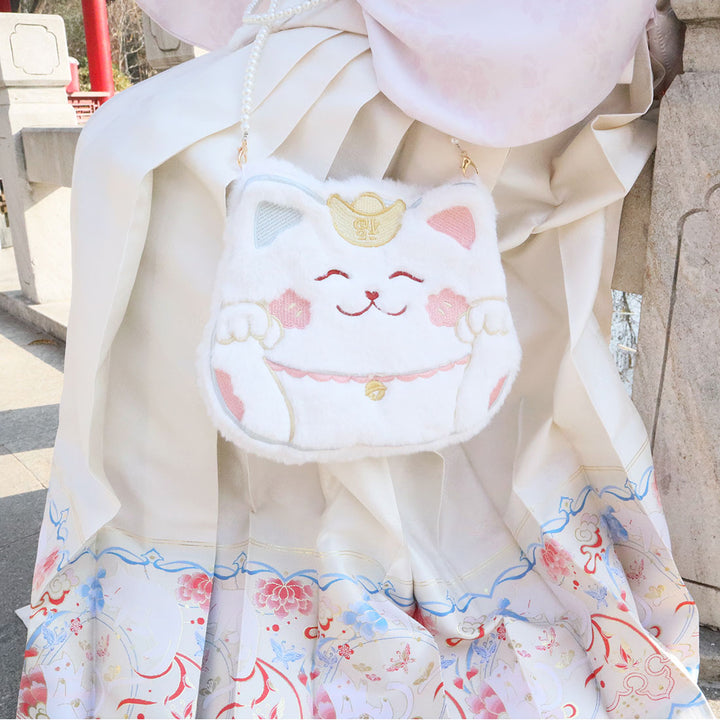 Lucky Cat Plush Crossbody Bag