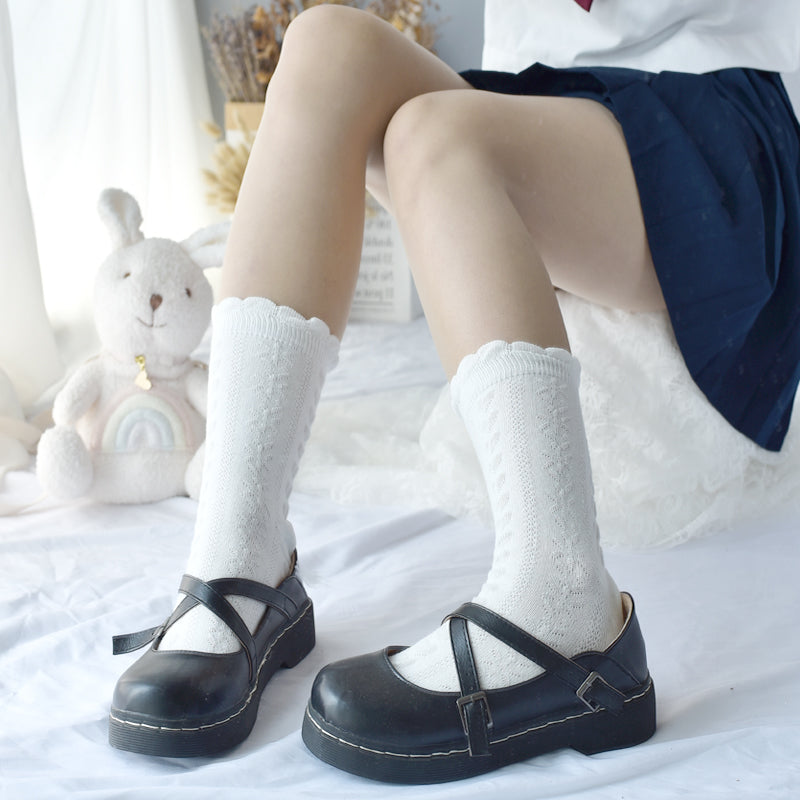 Lolita Basic School Girl Over The Ankle Socks