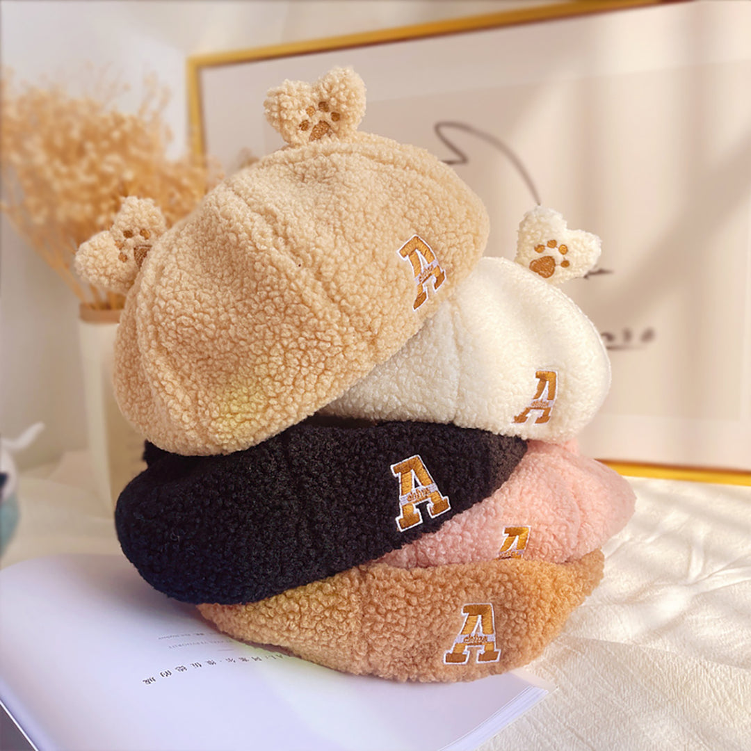 Cute Bear Ears Lamb Wool Beret