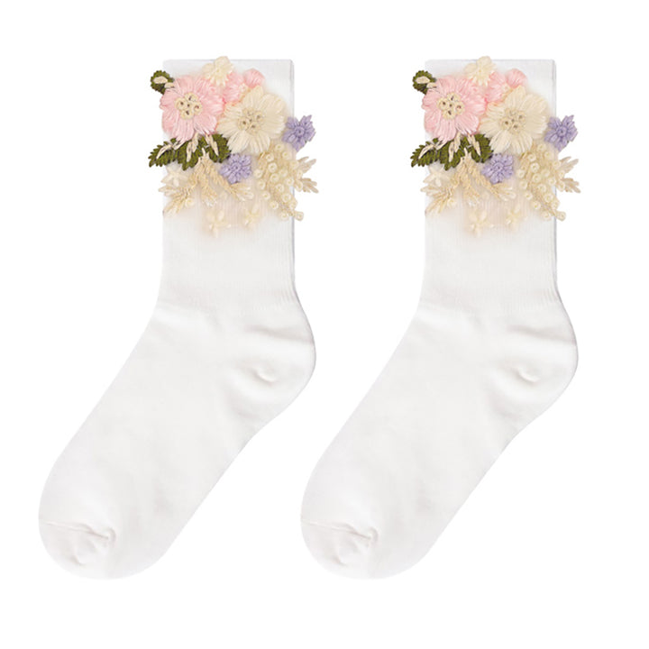 Flower Embroidery Sweet Lolita Stockings