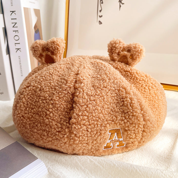 Cute Bear Ears Lamb Wool Beret