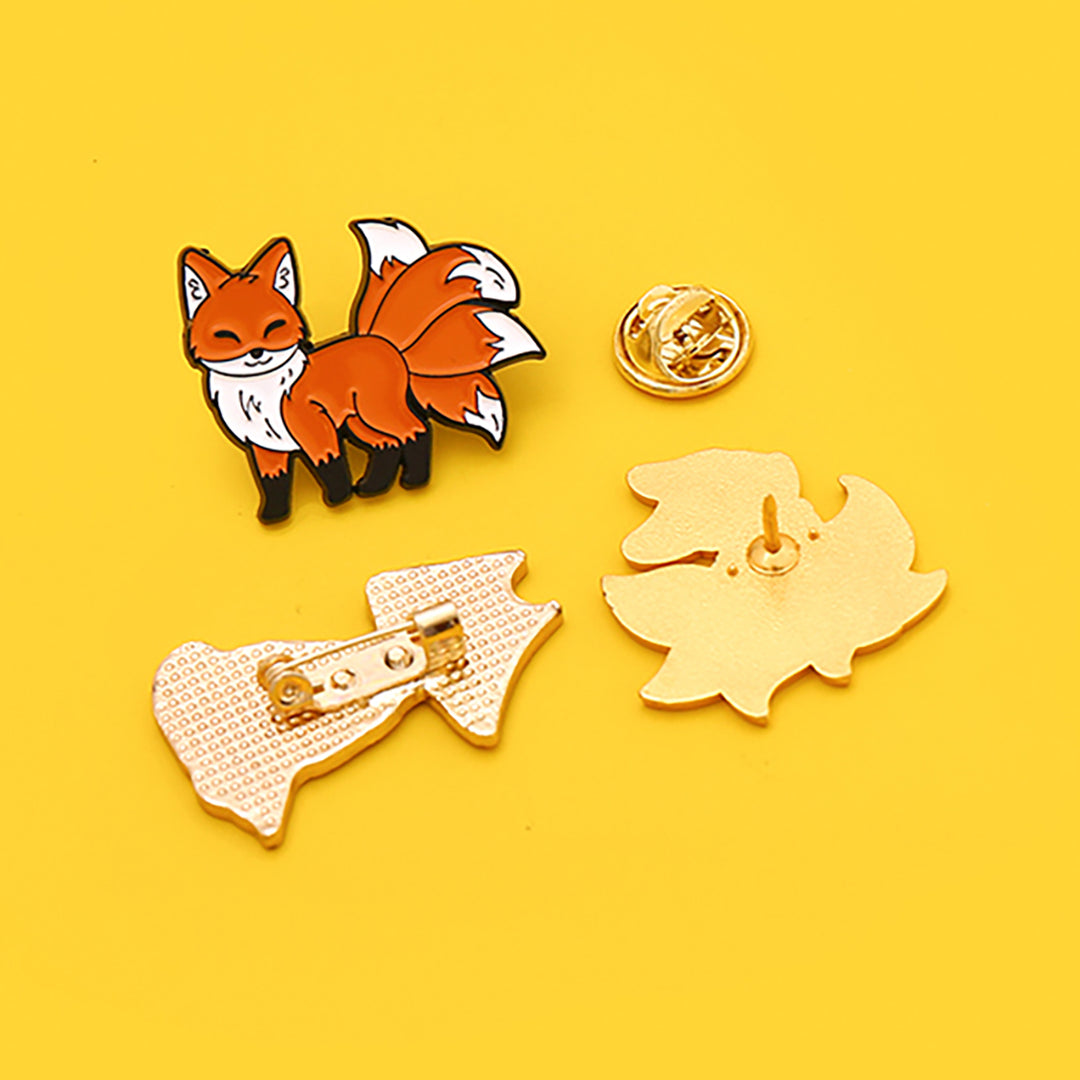 Cheeky Nine-Tailed Fox Embossed Pin