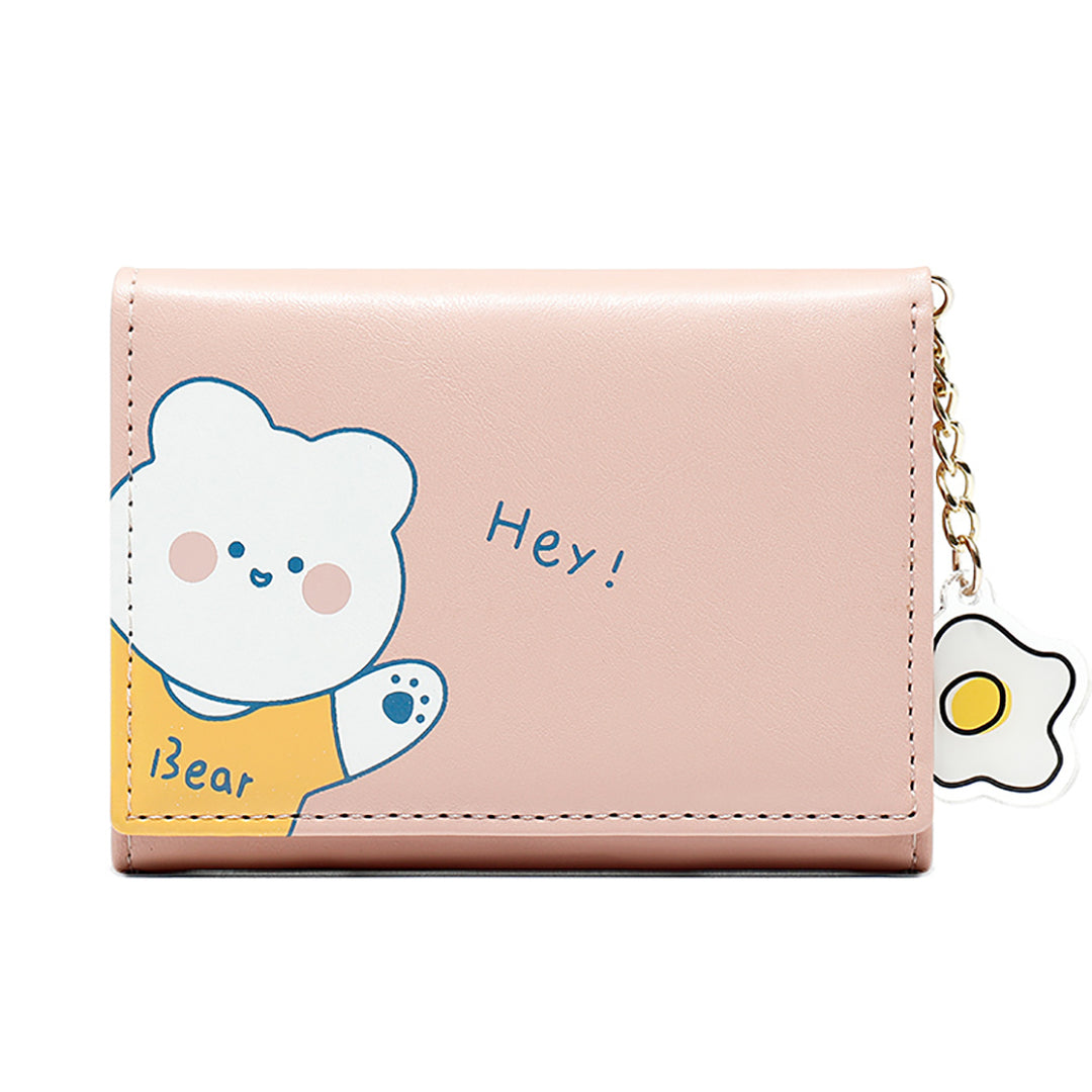 Kawaii Bear Flower Credit Card Holder Wallet