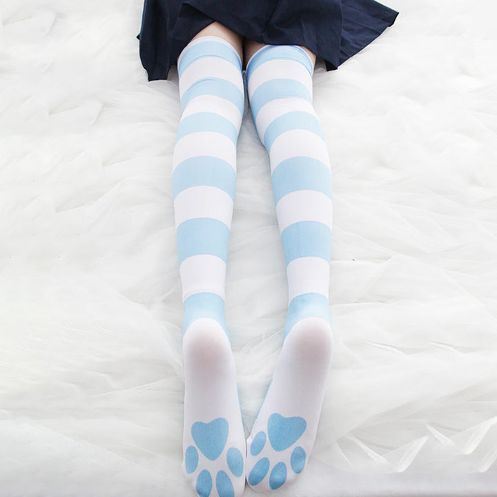 Kawaii Lolita Two-Tone Stripe Knee High Socks