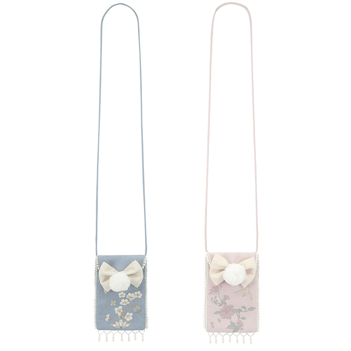 Snow Ball Pearl Floral Mini Crossbody Bags