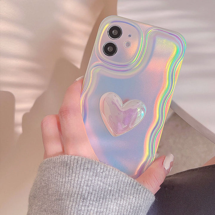 Laser Color Heart Design iPhone Case