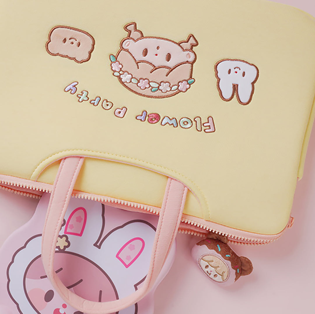 Cute Cartoon Embroidery Laptop Sleeve