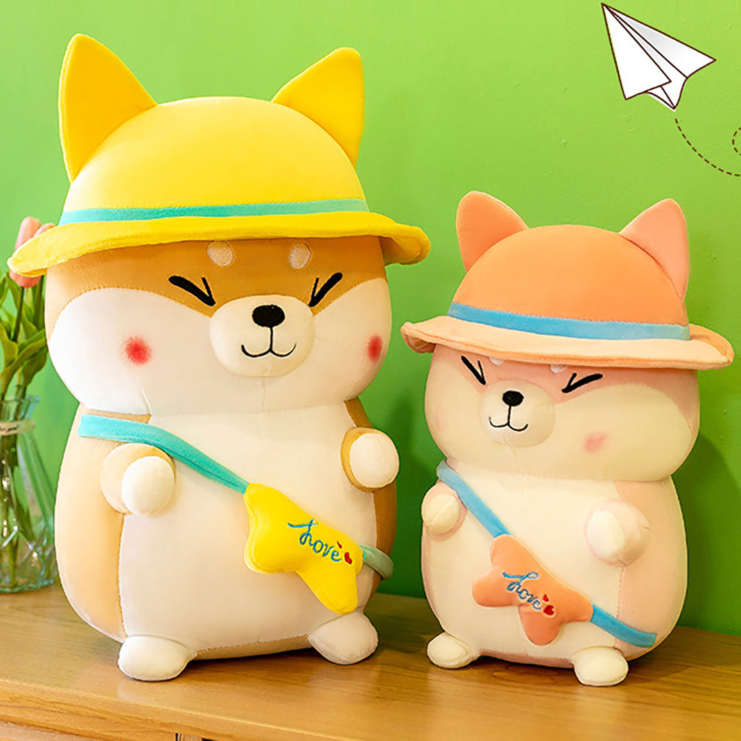 Funny Travel Corgi Dog Plush Toy