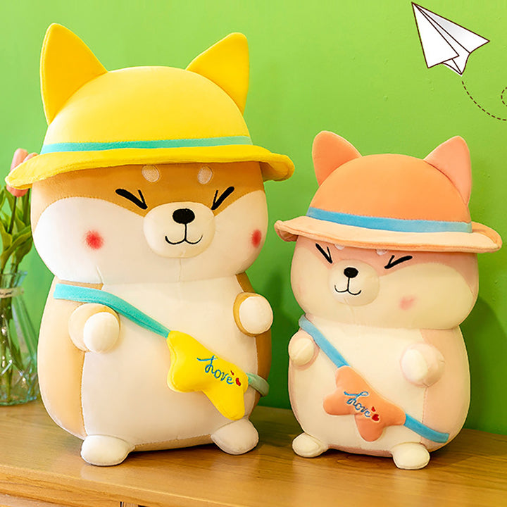 Funny Travel Corgi Dog Plush Toy